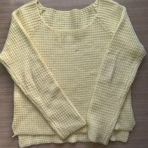 Cashmere waffle scoop neck sweater